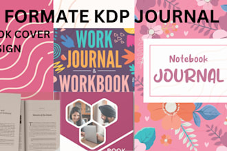 edit and format kdp journal book diary notebook cover journal design workbook