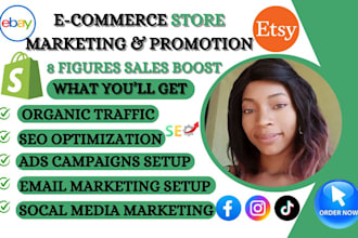 advertise your ebay etsy shopify store products and rank promote SEO sale rank