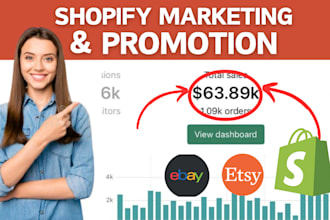 promote advance shopify etsy ebay marketing store sales traffic rank seo manager
