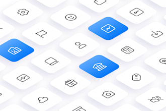 unique and modern custom flat icons set