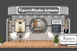 do 3d exhibition stall  booth stand  kiosk retail store and shop office design
