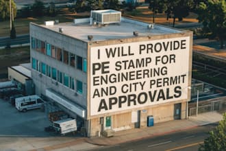 provide pe stamp for engineering and city permit approvals