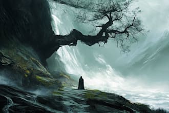 make a realistic illustration, environment concept art