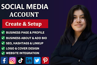 create setup, optimize and manage instagram facebook tiktok social media account