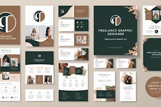 create a custom brand identity and social media branding kit design
