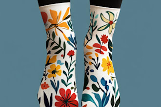 create a custom and unique socks design art for you