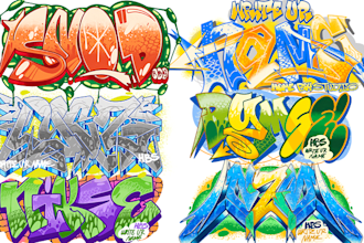 make graffiti logo or graffiti illustration