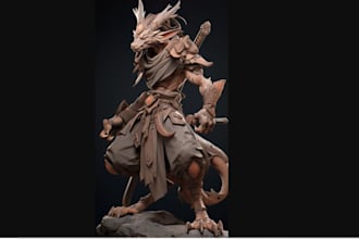 sculpt 3d board game mini character, custom dnd mini creature for 3d printing