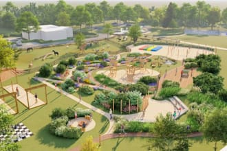 3d design and rendering for playgrounds, gardens, community parks, and rv parks