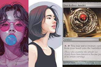 draw custom perfect illustration art or game cards with vector art for you