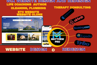 design wix clone website for cleaning, plumbing redesign wix