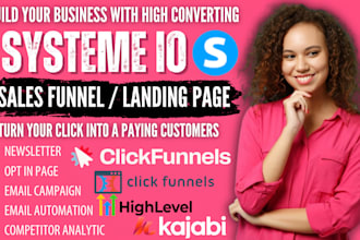 build systeme io sales funnel, landing page, website for competitors stand out