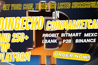 summit 100 coin listing ico, token listing on top exchange platform cmc and cgk