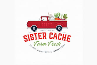 design monogram farm fresh recipe logo