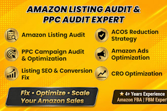 audit your amazon listing, PPC campaign and provide optimization strategy