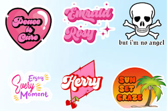 design custom motivational stickers and cute stickers for you