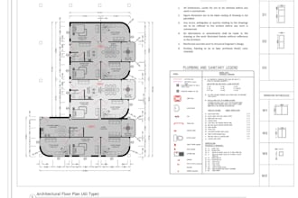 draw autocad blueprint, house plan, floor plan, elevations and sections