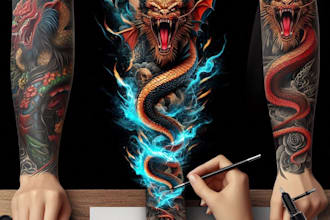 construct a tattoo design for a sleeve
