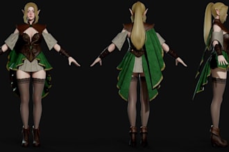 model 3d game character, stylized 3d character, avatar, vr chart, nsfw model,rig