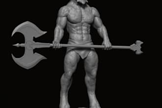 make 3d realistic creature statue, 3d printer, resin mythical figures, dnd minis