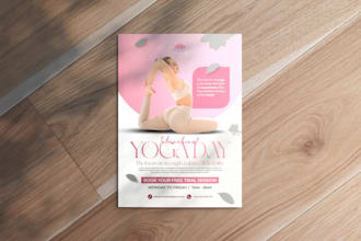 design calming flyers or brochure for your wellness or yoga spiritual brand