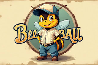 make high quality bee baseball logo with my own creativity