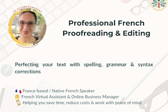proofread and correct your french text