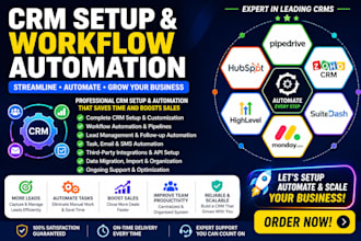 setup pipedrive hubspot zoho gohighlevel suitedash monday workflow automation