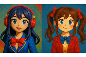 draw custom vtuber live2d model ready for high quality