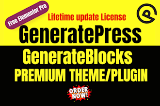 install latest generatepress premium theme and generateblocks pro plugin