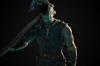 playable 3d character, ue5 control rig for game pbr texture, topology, uv, mocap