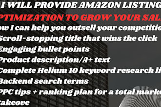 provide amazon listing optimization to grow your sales
