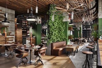 reverse 3d expensive restaurant,cafe renovation,render 3d coffee shop in blender
