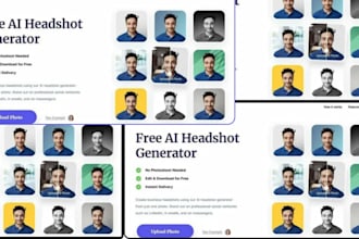 develop ai headshot generator website or app, ai avatar, image generator website