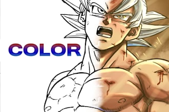 digital color your manga, comic or ilustration lineart