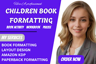 book format page layout children book puzzle activities workbook formatting