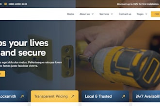 design locksmith website,handyman home security, cleaning website,garage website