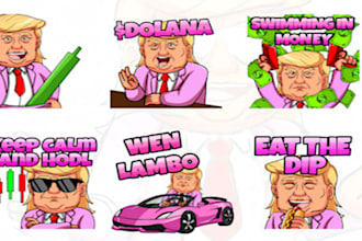 create animated crypto telegram memecoin stickers pack for xrp solana sui token