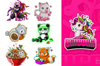 design exclusive logo with cute anime mascot, chibi