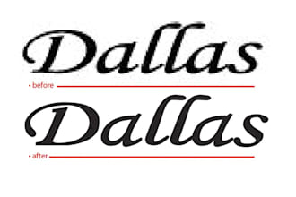 do logo, font or pictogram from raster graphic to vector