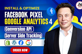 setup google analytics 4, conversion API, tag manager and facebook pixel