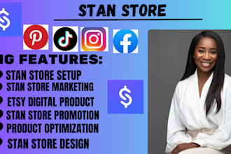 set up a stan store digital product, stan store marketing clickfunnel etsy seo