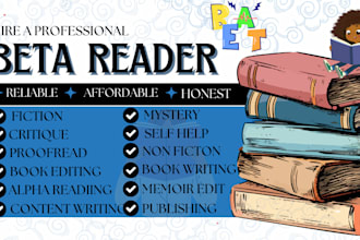 beta read fiction, non fiction, manuscript, critique, novel, memoir, thriller