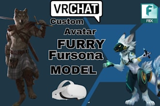create vrchat avatar 3d furry avatars VR characters protogen avatars