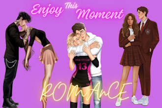 do romance couple art character design romance story kindle book ebook cover kdp