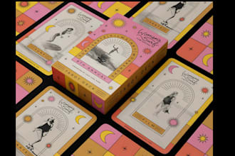 design card game, board game, flash cards, card box mockup, rule book design