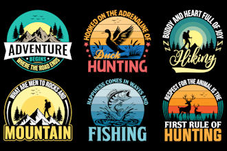 do retro vintage hunting adventure outdoor t shirt design