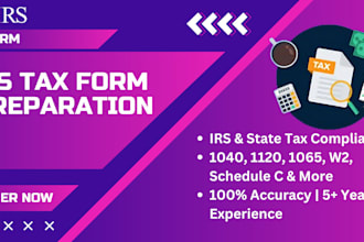 handle and prepare irs forms 1040, w9, 941, w2, ss4