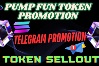 do pump fun token promotion crypto telegram promotion to raise 500k sol