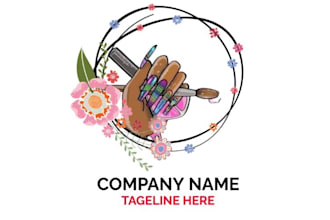 do creative illustration for nail techs makeup logo design